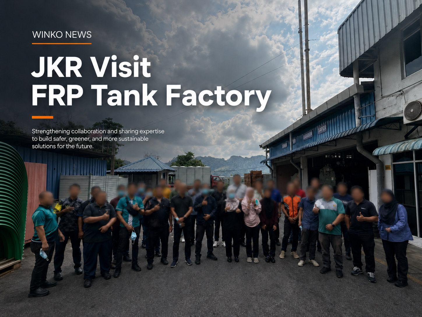 Wakil JKR semasa lawatan kilang tangki air FRP