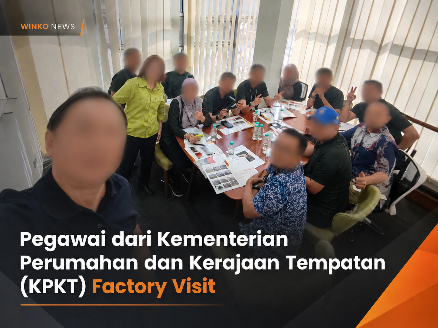 Pegawai KPKT semasa lawatan kilang dan perbincangan teknikal bersama pasukan WINKO